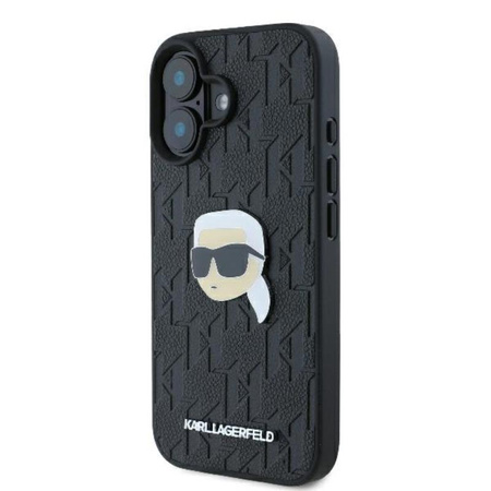 Karl Lagerfeld Monogram Karl Head Pin - Etui iPhone 16 (czarny) (KLHCP16SPGKLKIPK)