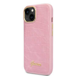 Guess Croco Collection - Etui iPhone 14 (różowy) (GUHCP14SHGCRHP)