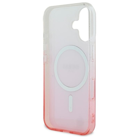 Guess IML Glitter Gradient MagSafe - Etui iPhone 16 (różowy) (GUHMP16SHGRCELP)