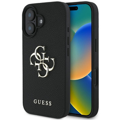 Guess Grained Big 4G Logo Small Classic Logo - Etui do iPhone 16 (czarny) (GUHCP16SPGT4MBK)