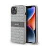 DKNY Leather Mono Stripe & Metal Logo - Etui iPhone 14 / 15 / 13 (beżowy) (DKHCP14SPRTHSLE)