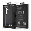 BMW Leather Carbon Blue Line - Etui Samsung Galaxy S24+ (czarny) (BMHCS24M22NBCK)