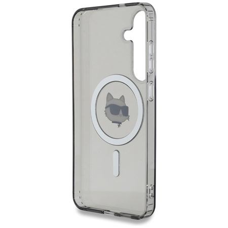 Karl Lagerfeld Button Choupette Head Printed Logo MagSafe - Etui Samsung Galaxy S25 (czarny) (KLHMS25SHLSCHK)