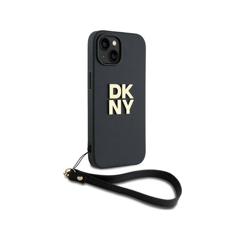 DKNY Wrist Strap Stock Logo - Etui iPhone 15 Plus (czarny) (DKHCP15MPBSWSK)