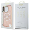 Guess IML Metal Glitter 4G Circle Triangle MagSafe - Etui do iPhone 16 Pro Max (różowy) (GUHMP16XHG4PRTGP)