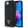 Guess Grained Hot Stamp Peony Triangle Logo MagSafe - Etui do iPhone 16e (czarny) (GUHMPSE4PGBTMK)