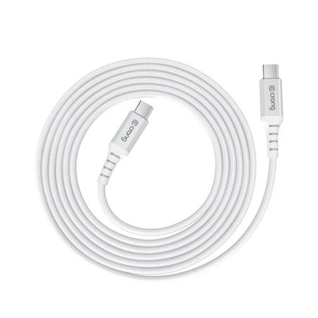Crong Armor Link - Kabel 60W PD 3A USB-C do USB-C 25cm (biały) (CRGAL025USCCWHI)
