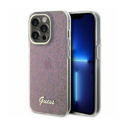 Guess IML Faceted Mirror Disco Iridescent - Etui iPhone 15 Pro Max (różowy) (GUHCP15XHDECMP)