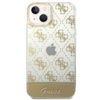 Guess 4G Stripe Script Logo Electroplated Pattern – Etui iPhone 14 Plus (złoty) (GUHCP14MHG4MHG)