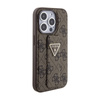 Guess Grip Stand 4G Triangle Strass Logo - Etui iPhone 15 Pro Max (brązowy) (GUHCP15XPGS4TDW)