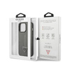 Guess Saffiano Triangle Logo Case – Etui iPhone 14 Pro (srebrny) (GUHCP14LPSATLG)
