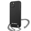Karl Lagerfeld Leather Textured and Chain - Etui iPhone 13 (czarny) (KLHCP13MPMK)