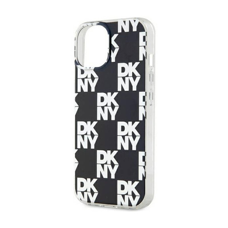 DKNY IML Checkered Mono Pattern - Etui do iPhone 15 Plus / 14 Plus (czarny) (DKHCP15MHDLCEK)