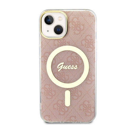 Guess 4G MagSafe - Etui iPhone 14 Plus (Różowy) (GUHMP14MH4STP)
