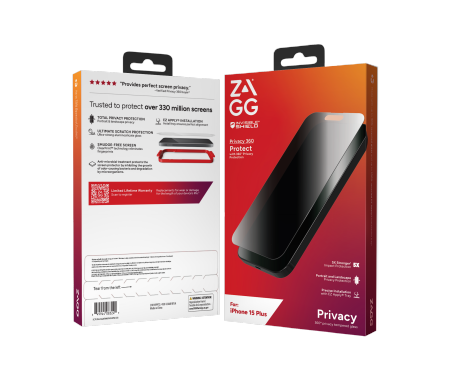 Zagg InvisibleShield Glass Elite Privacy - szkło prywatyzujące do iPhone 15 Plus (200111793)
