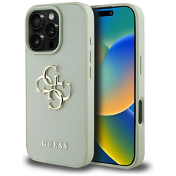Guess Grained Big 4G Logo Small Classic Logo - Etui do iPhone 16 Pro (zielony) (GUHCP16LPGT4MBN)