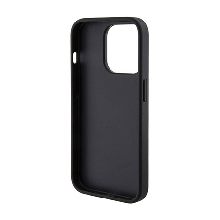 Guess Grip Stand 4G Triangle Strass Logo - Etui iPhone 15 Pro Max (czarny) (GUHCP15XPGS4TDK)