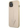 Guess Saffiano Triangle Logo Case - Etui iPhone 14 Plus (beżowy) (GUHCP14MPSATLE)