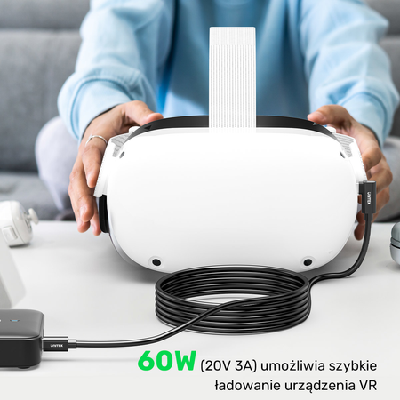 Unitek Kabel VR Link Pro USB-C do C obsługuje 5Gps i 60W (C14094ABK01-5M)