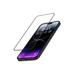 Crong Anti-Bacterial 3D Armour Glass - Szkło hartowane 9H na cały ekran iPhone 14 Pro Max + ramka instalacyjna (CRG-AB3DAG-IP14PM)