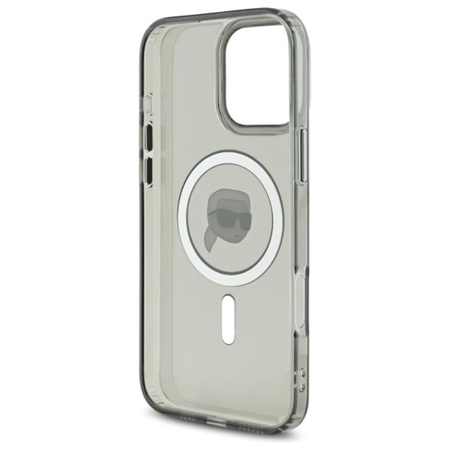 Karl Lagerfeld IML Metal Karl Head MagSafe - Etui iPhone 16 Pro Max (czarny) (KLHMP16XHLSKIK)