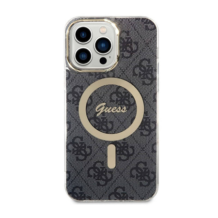 Guess 4G MagSafe - Etui iPhone 14 Pro Max (Czarny) (GUHMP14XH4STK)