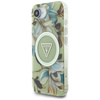 Guess IML Metal Glitter Flowers Triangle MagSafe - Etui do iPhone 16e (zielony) (GUHMPSE4HFLPEDN)