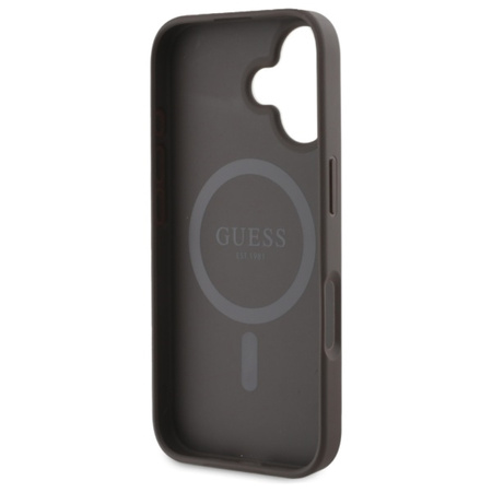 Guess Peony On 4G Background MagSafe - Etui iPhone 16 (brązowy) (GUHMP16SP4PWPW)