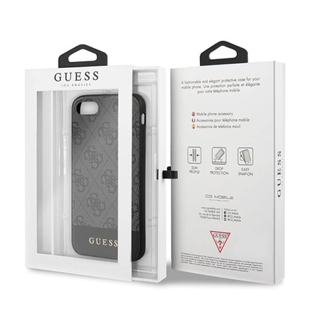 Guess 4G Bottom Stripe Collection - Etui iPhone SE 2020 / 8 / 7 (szary) (GUHCI8G4GLGR)