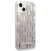 Karl Lagerfeld Monogram Liquid Glitter - Etui iPhone 14 Plus (srebrny) (KLHCP14MLMNMS)
