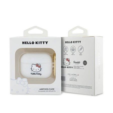 Hello Kitty Silicone 3D Kitty Head - Etui AirPods Pro (biały) (HKAP3DKHSH)