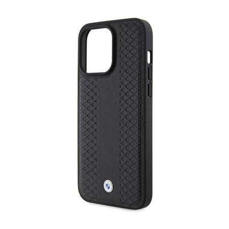 BMW Leather Diamond Pattern - Etui iPhone 15 Pro (czarny) (BMHCP15L22RFGK)