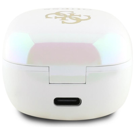 Guess 4G Printed Logo - Słuchawki Bluetooth TWS + etui ładujące (biały) (GUTWSJ144ESH)