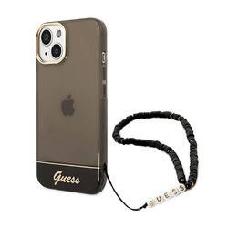 Guess Translucent Pearl Strap - Etui iPhone 14 (czarny) (GUHCP14SHGCOHK)