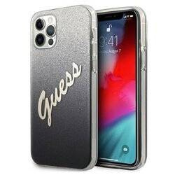 Guess Glitter Gradient Script - Etui iPhone 12 Pro Max (czarny) (GUHCP12LPCUGLSBK)