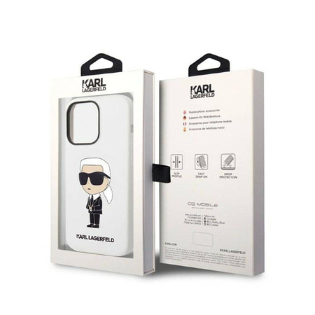 Karl Lagerfeld Silicone NFT Ikonik - Etui iPhone 14 Pro (biały) (KLHCP14LSNIKBCH)