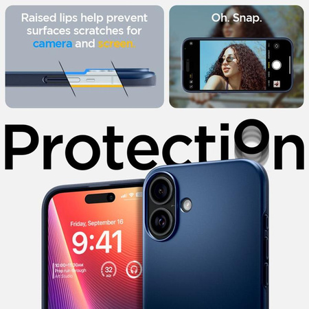 Spigen Thin Fit Mag MagSafe - Etui do iPhone 16 (Navy Blue) (ACS08187)