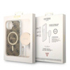 Guess Bundle Pack MagSafe 4G - Zestaw etui + ładowarka MagSafe iPhone 14 Plus (brązowy/złoty) (GUBPP14MH4EACSW)