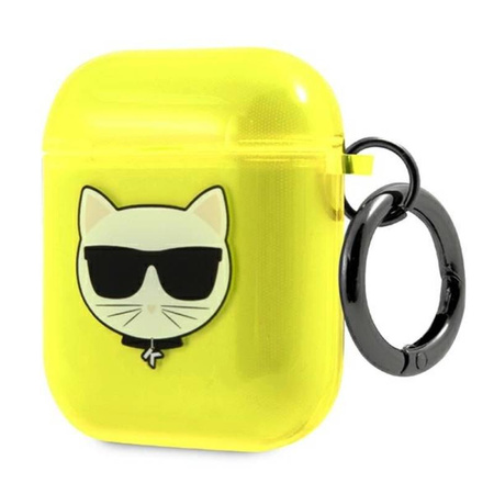 Karl Lagerfeld Choupette Head - Etui Airpods (fluo żółty) (KLA2UCHFY)
