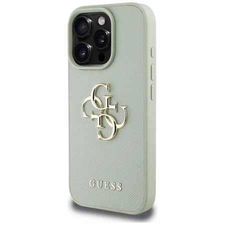 Guess Grained Big 4G Logo Small Classic Logo - Etui do iPhone 16 Pro Max (zielony) (GUHCP16XPGT4MBN)