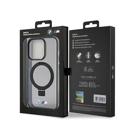 BMW Ring Stand M Collection MagSafe - Etui iPhone 15 Pro (czarny) (BMHMP15LURSK)