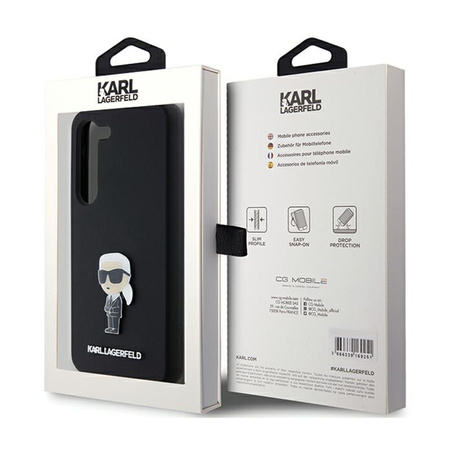 Karl Lagerfeld Silicone Ikonik Metal Pin - Etui Samsung Galaxy S24+ (czarny) (KLHCS24MSMHKNPK)