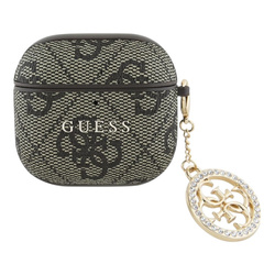 Guess 4G Strass Charm - Etui AirPods 4 (brązowy) (GUA4P4E4CDW)