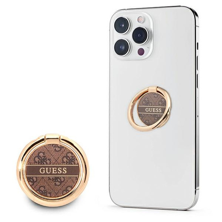 Guess Ring Stand 4G - Magnetyczny uchwyt na palec do telefonu (Brown) (GURSHG4SW)