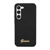 Guess Silicone Script Metal Logo - Etui Samsung Galaxy S23+ (czarny) (GUHCS23MSLSMK)