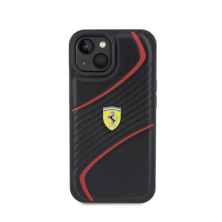 Ferrari Twist Metal Logo - Etui iPhone 15 (czarny) (FEHCP15SPTWK)