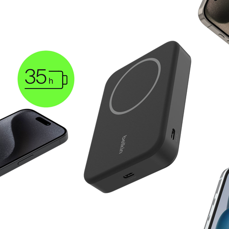 Belkin BoostCharge Pro Powerbank bezprzewodowy 10000 mah, 15w, Qi2, MagSafe, czarny (BPD008BTBK)
