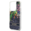 Guess Liquid Glitter Flower - Etui iPhone 14 Pro Max (niebieski) (GUHCP14XLFLSB)