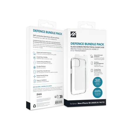 ZAGG IF Defence Bundle - obudowa ochronna oraz szkło ochronne do iPhone 16e / 15 / 14 / 13 (clear) (300518205)