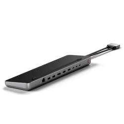 Satechi Dual Dock Stand - stacja dokująca do MacBook z podwójnym USB-C (USB-C PD 75W, 2x USB-C 5Gbps i 10 Gbps, 2x HDMI 2.0, 1x DisplayPort 1.4, 2x USB-A 5Gbps i 10 Gbps, Gigabit Ethernet, 1x M.2 SATA/NVMe SSD Port) (space gray) (ST-DDSM)